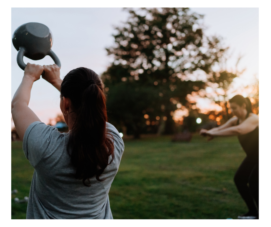 Women performing strength training
