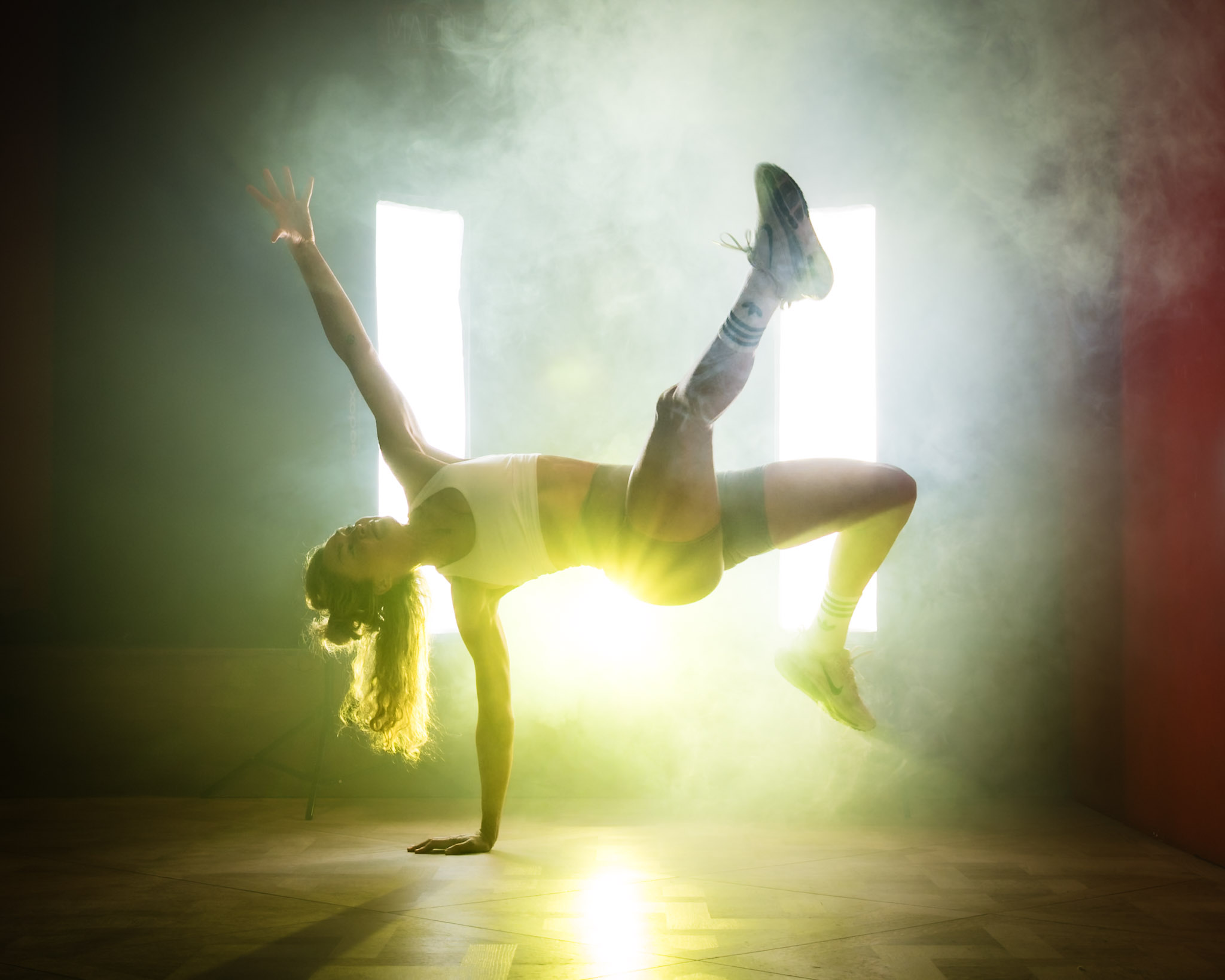 Yessica Ypma, founder of Mahalo Moves, demonstrating movement and strength